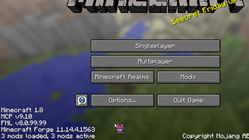 just the image of the minecraft in the broken full screen.